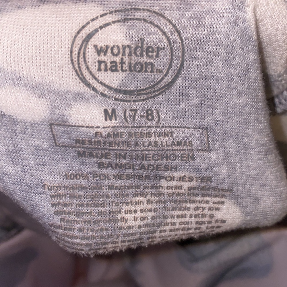 Wonder Nation light pink & gray puppy dog 🐶 longsleeve soft nightgown pajamas M - Picture 5 of 5